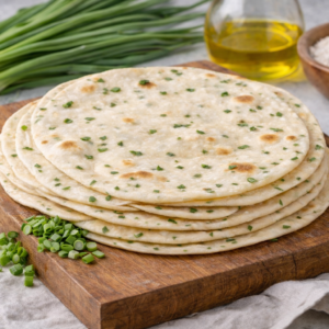 Лепешки роти с зеленым луком